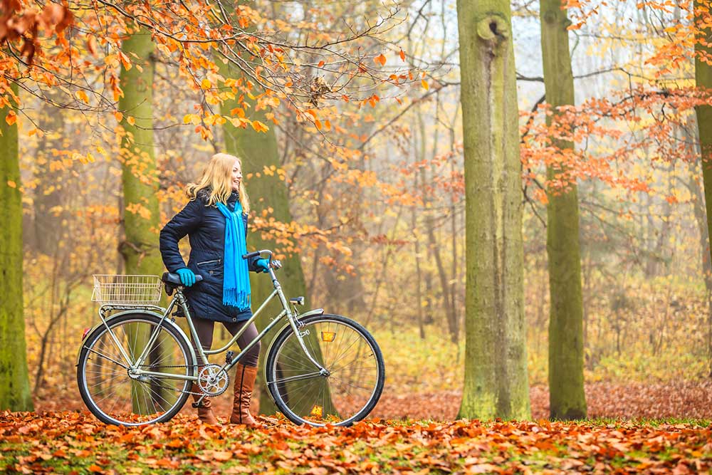 woman with bike