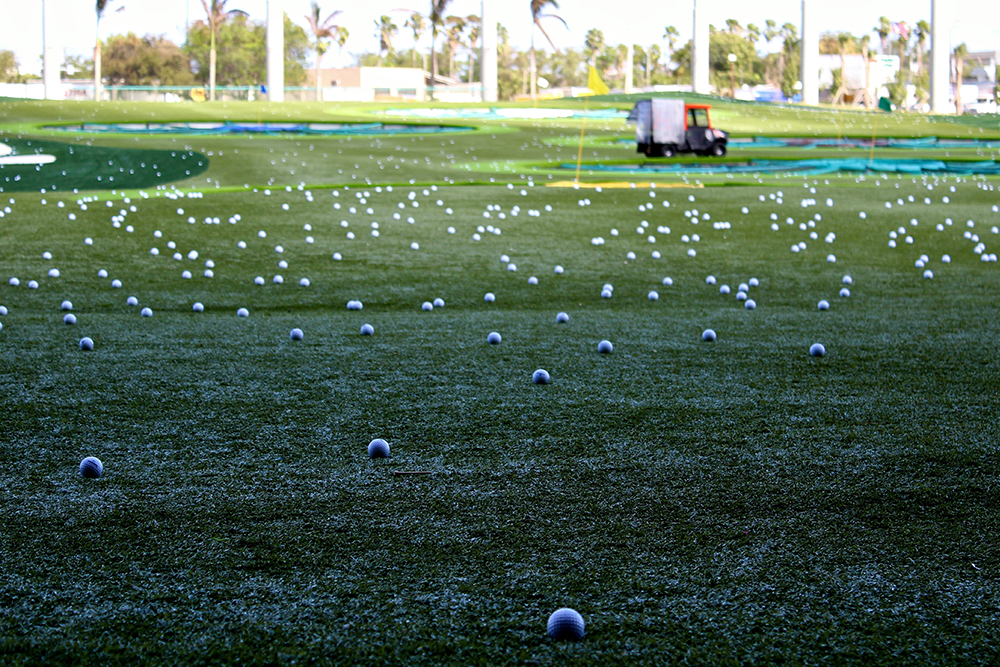 Golf balls on the grass