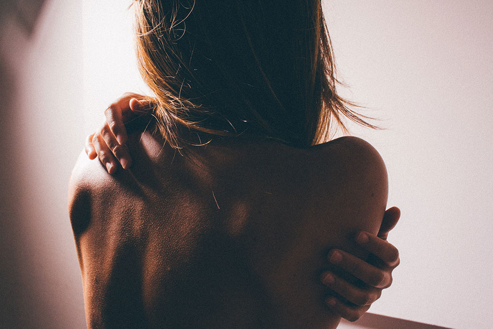Women holding her back