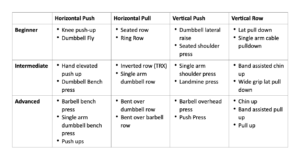 Upper body strength plan
